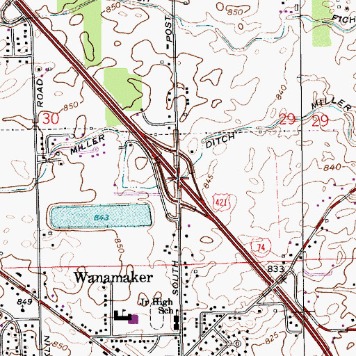 Topographic Map of Interchange 96, IN