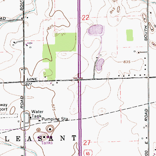 Topographic Map of Interchange 101, IN