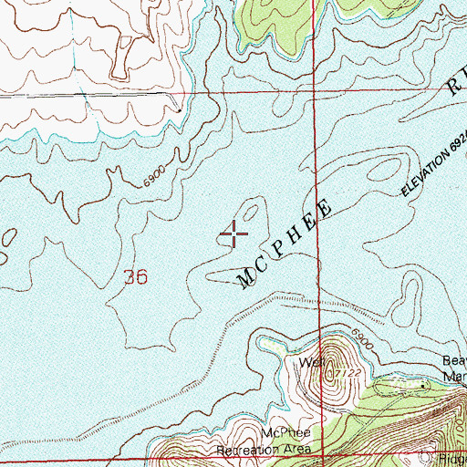Topographic Map of McPhee Reservoir, CO