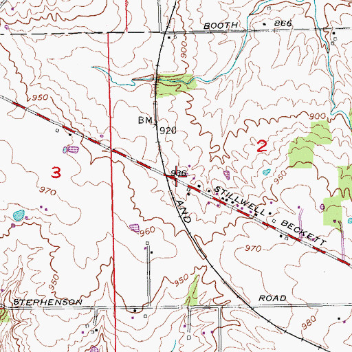 Topographic Map of Ogleton Post Office (historical), OH