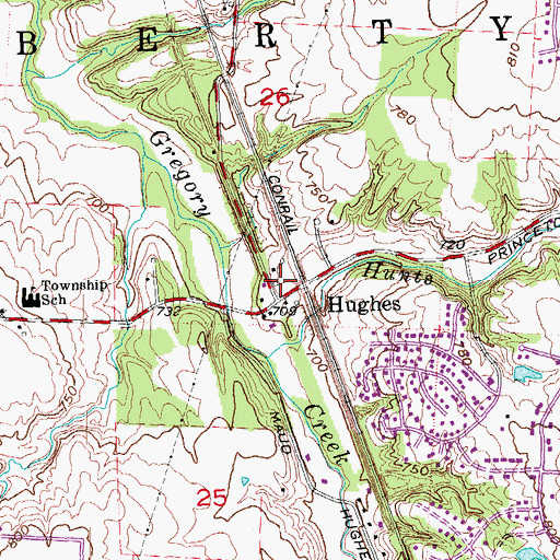 Topographic Map of Hughes Post Office (historical), OH