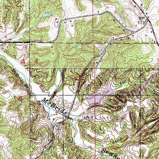 Topographic Map of Boone Cave, IN