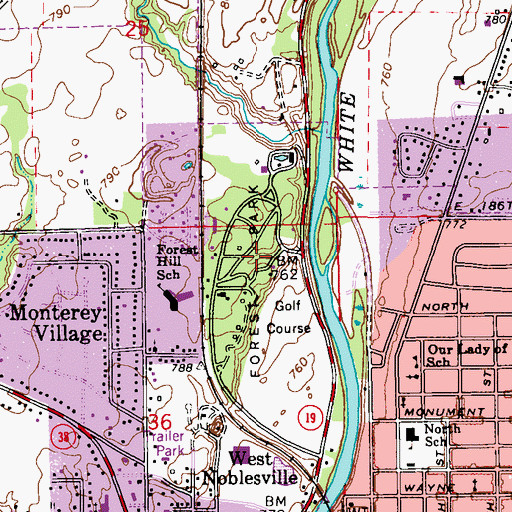 Topographic Map of Forest Park, IN