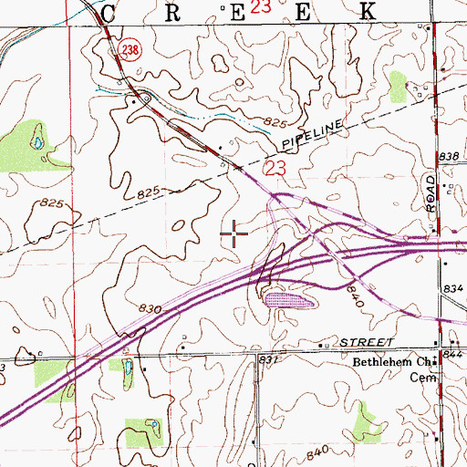 Topographic Map of Interchange 10, IN