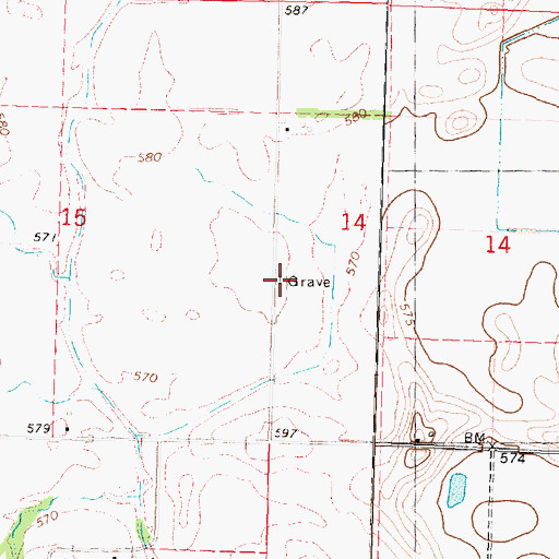 Topographic Map of Crites Cemetery, IL