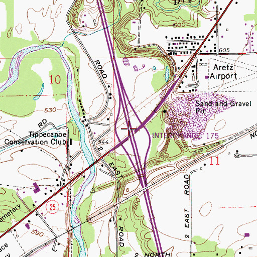 Topographic Map of Interchange 175, IN