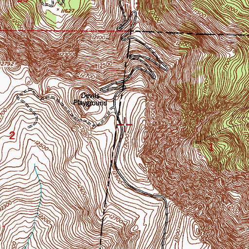 Topographic Map of Devils Playground, CO