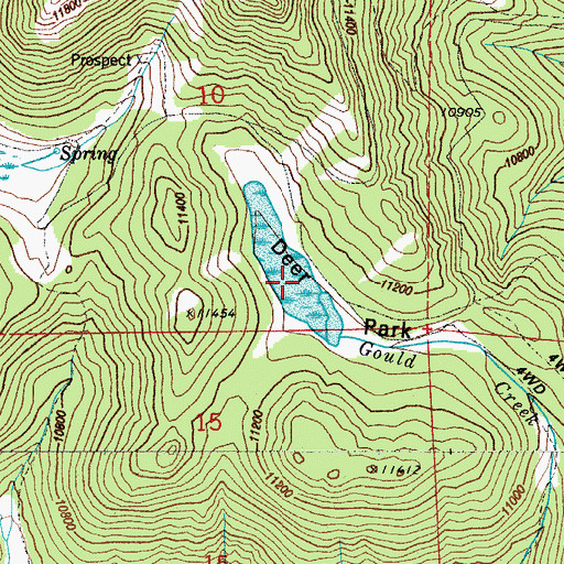 Topographic Map of Deer Park, CO