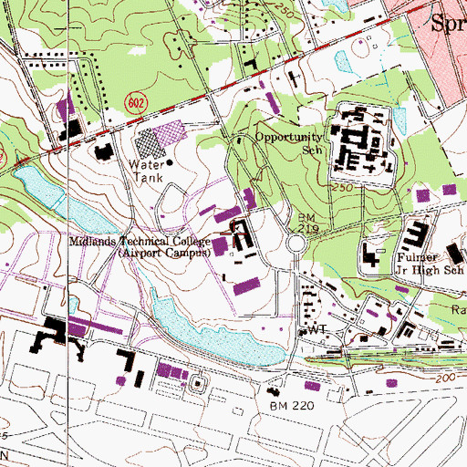 Topographic Map of Midlands Technical College - Airport Campus, SC