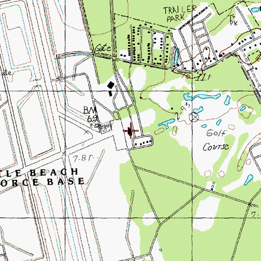 Topographic Map of Myrtle Beach International Airport, SC