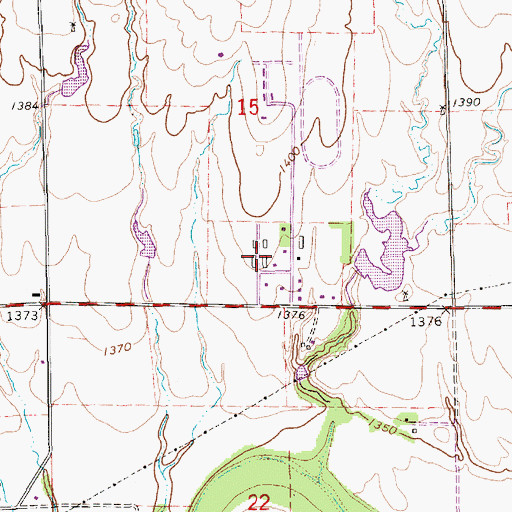 Topographic Map of Camp Concordia (historical), KS