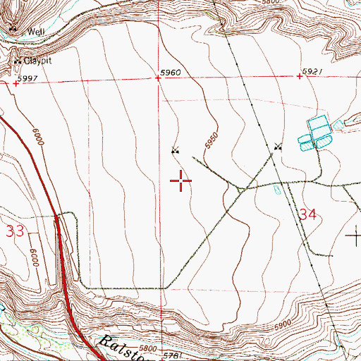 Topographic Map of Leyden Flats, CO