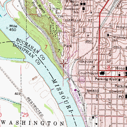 Topographic Map of Interchange 6B, MO