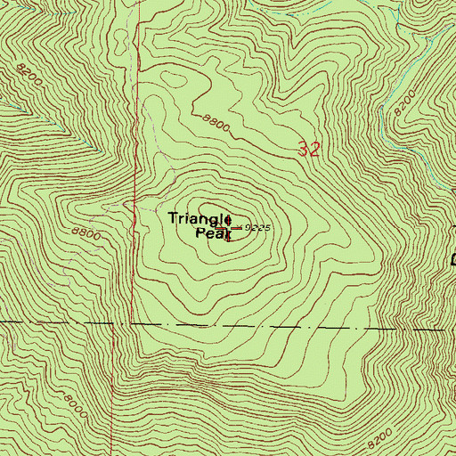 Topographic Map of Triangle Peak, CO