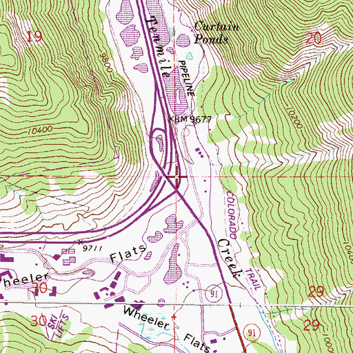 Topographic Map of Copper Mountain, CO