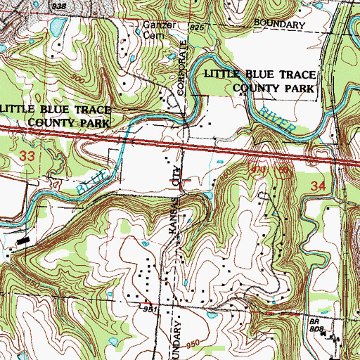 Topographic Map of Interchange 5, MO
