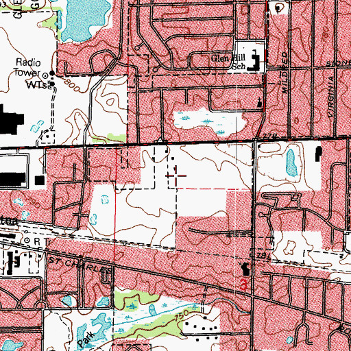 Topographic Map of Black Willow Marsh County Forest Preserve, IL