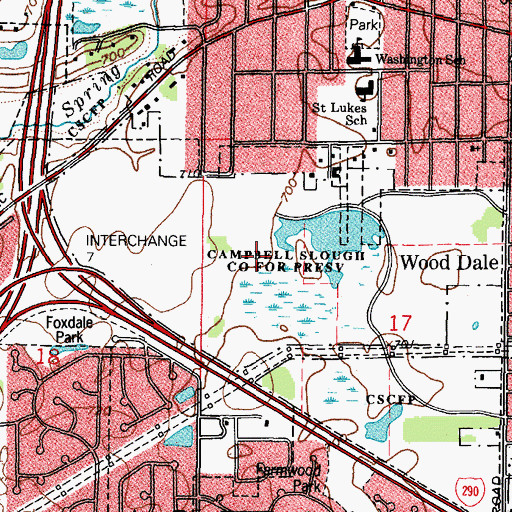 Topographic Map of Songbird Slough County Forest Preserve, IL