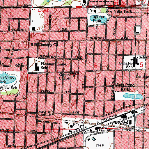 Topographic Map of Gospel Chapel, IL