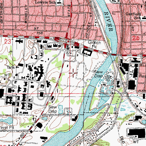 Topographic Map of Elgin Shores County Forest Preserve, IL