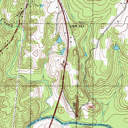 Topographic Map of Crudup House, NC