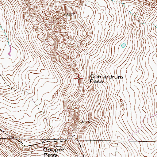 Topographic Map of Conundrum Pass, CO