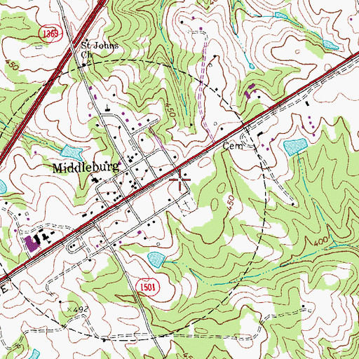 Topographic Map of George Blum House, NC