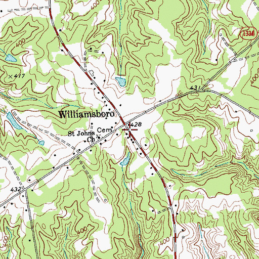 Topographic Map of Thomas Satterwhite House, NC