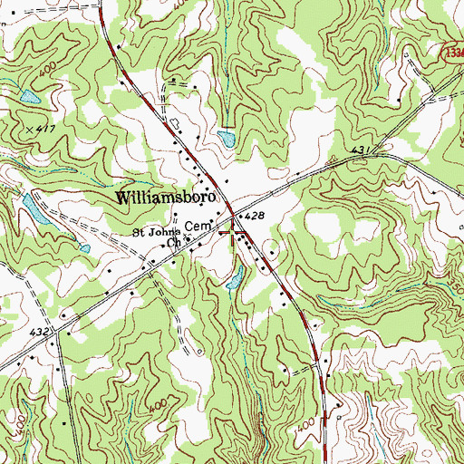Topographic Map of Hope Place, NC