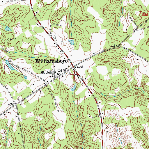Topographic Map of Cedar Walk, NC