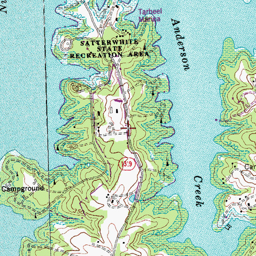 Topographic Map of La Grange Plantation, NC