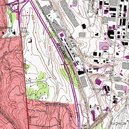 Topographic Map of Interchange 79, TN