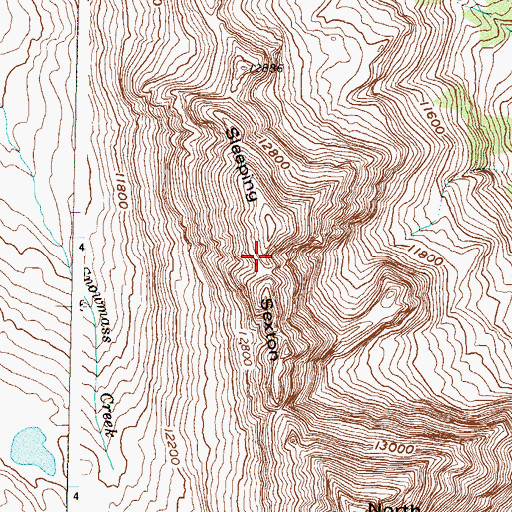 Topographic Map of Sleeping Sexton, CO