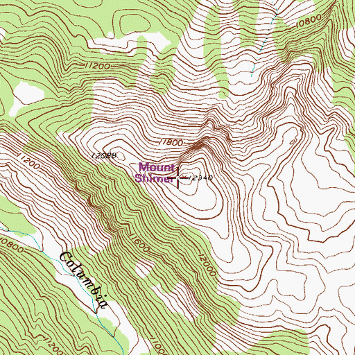 Topographic Map of Mount Shimer, CO