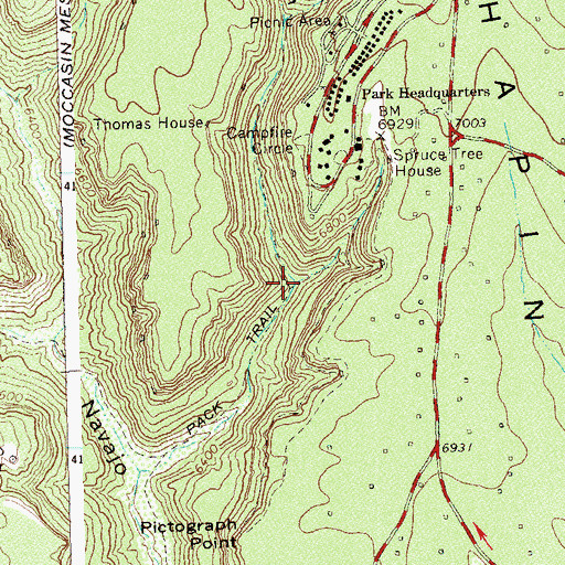 Topographic Map of Spruce Tree Canyon, CO