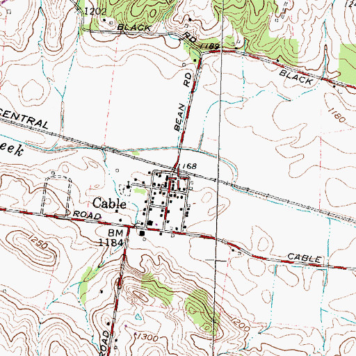 Topographic Map of Cable Post Office, OH