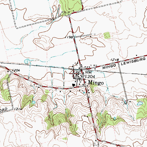 Topographic Map of Mingo Post Office, OH