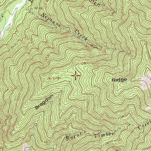 Topographic Map of Bragdon Ridge, CO