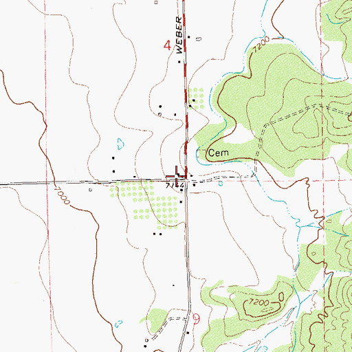 Topographic Map of Weber, CO