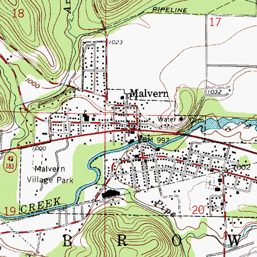 Topographic Map of Malvern Post Office, OH