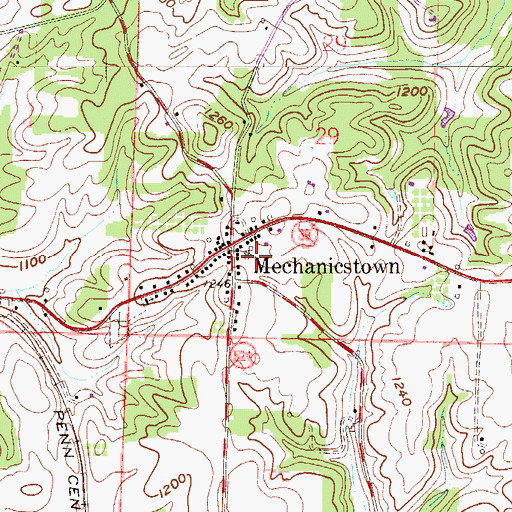 Topographic Map of Mechanicstown Post Office, OH