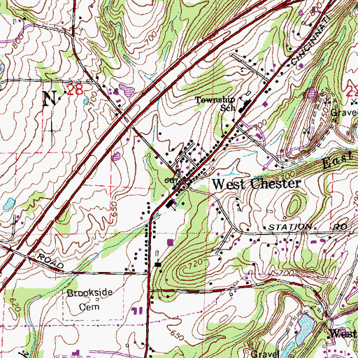 Topographic Map of West Chester Post Office, OH