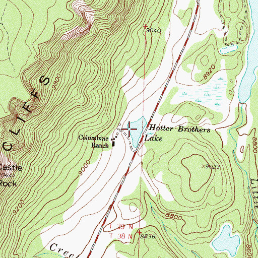 Topographic Map of Hotter Brothers Lake, CO
