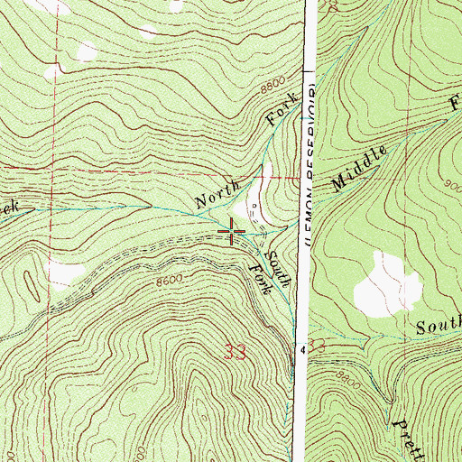 Topographic Map of South Fork Coon Creek, CO
