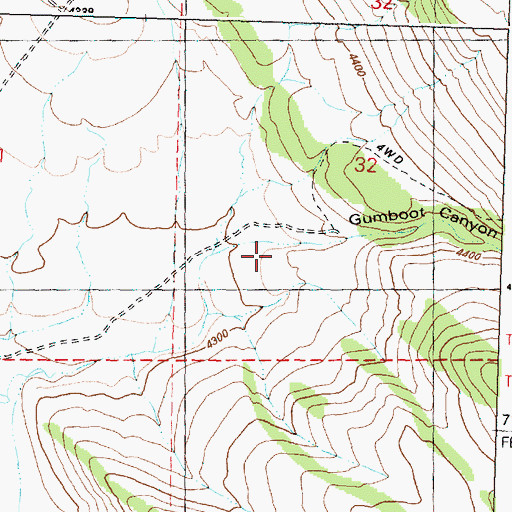 Topographic Map of Gumboot Canyon, OR