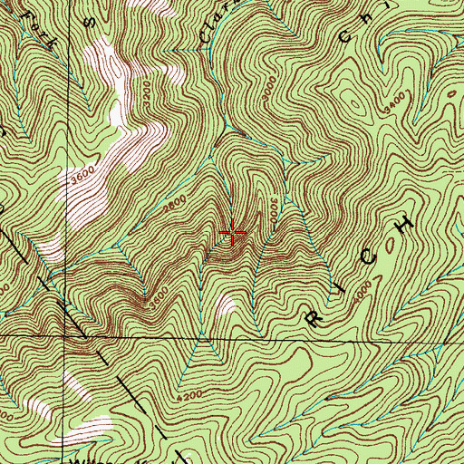 Topographic Map of Buckeye Falls, TN