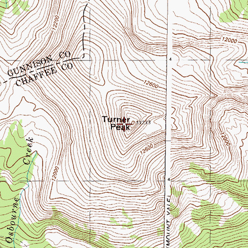 Topographic Map of Turner Peak, CO