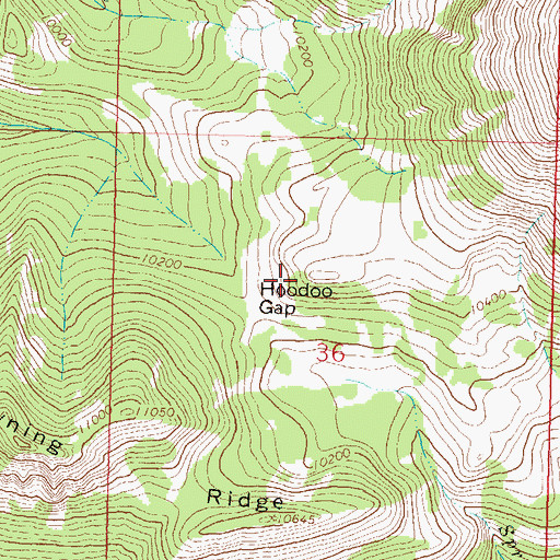 Topographic Map of Hoodoo Gap, CO