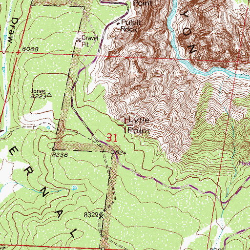 Topographic Map of Lytle Point, CO