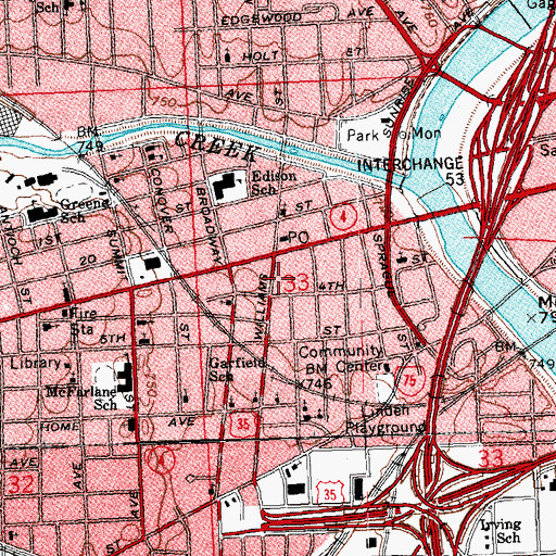 Topographic Map of The Wright Cycle Company Building, OH